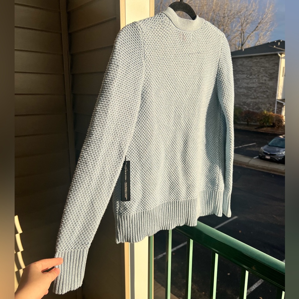 🆕 Nicole Miller New York Blue Open Front Textured Knit Cardigan Sweater Size XS - Picture 6 of 15
